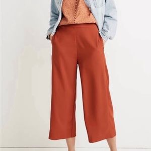 NWT Madewell Huston Pull-On Wide Leg Crop Pants : burnt orange color